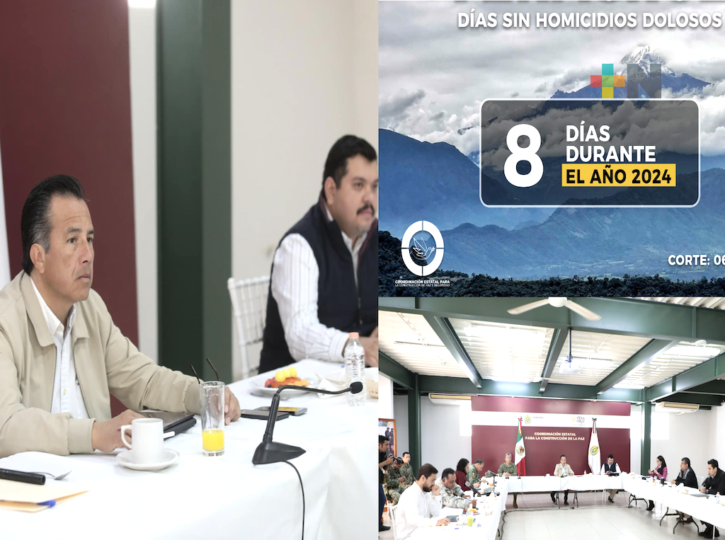 Van ocho días sin homicidios dolosos en Veracruz